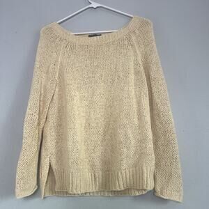 Vince Womens Cable Knit Crew Neck Sweater Cream Sz XS